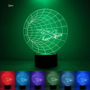 Colorful 3D Night Light Airplane Night Light Eye Care LED Light Bedside Night Lamp Home Decoration Birthday Gift